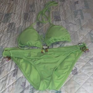 Vibrant Green Bikini Swimsuit Set